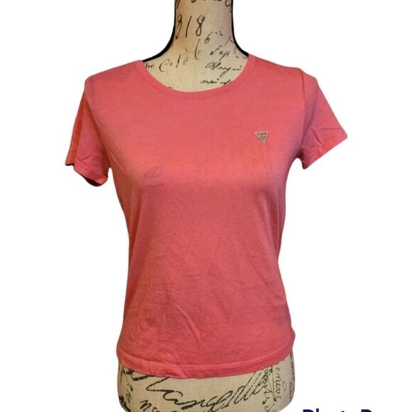 Smart Guess Ladies Pink Short Sleeve Logo T-Shirt - Size Small - Picture 1 of 5